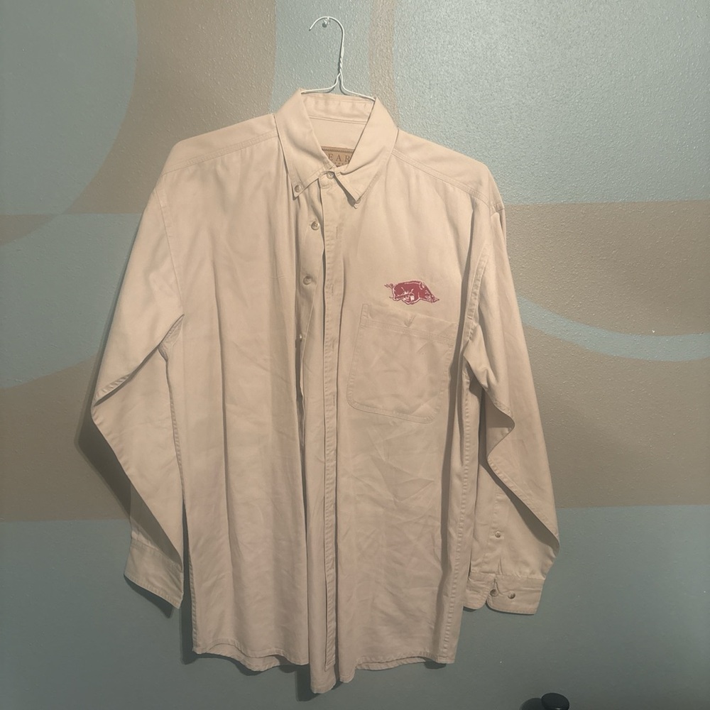 Men's Classic Beige Button-Down Shirt